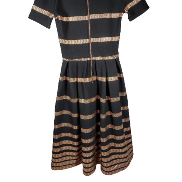 LuLaRoe Amelia Dress Black and Copper Striped XXS 0 Party Christmas New Years - Picture 3 of 7